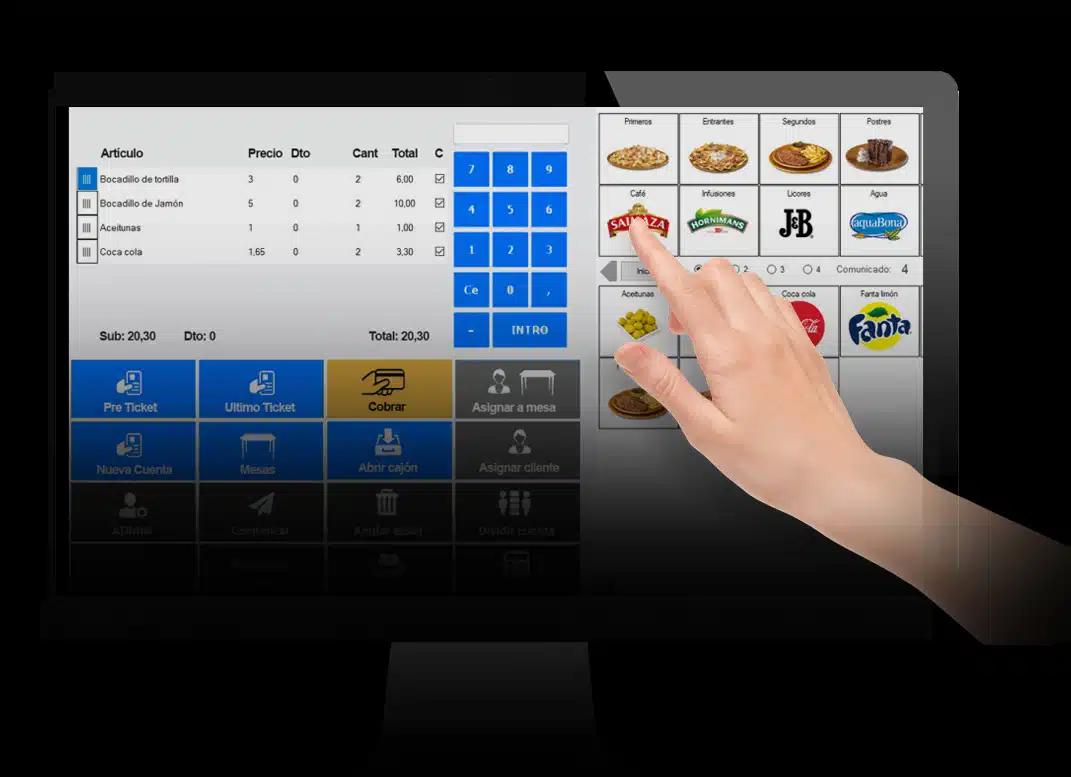 TPV para restaurantes con caja registradora y gestión de mesas