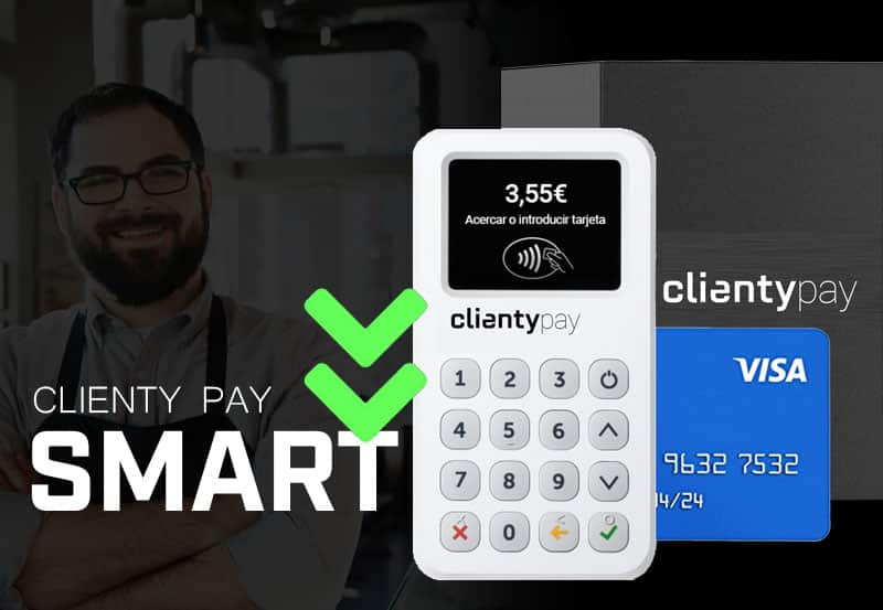 Datafono Clienty Pay sin pagos mensuales para realizar cobros con tarjeta a tus clientes.