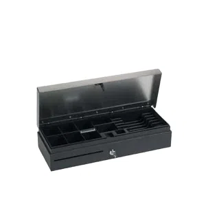 Cajón porta monedas negro, accesorio indispensable de un tpv