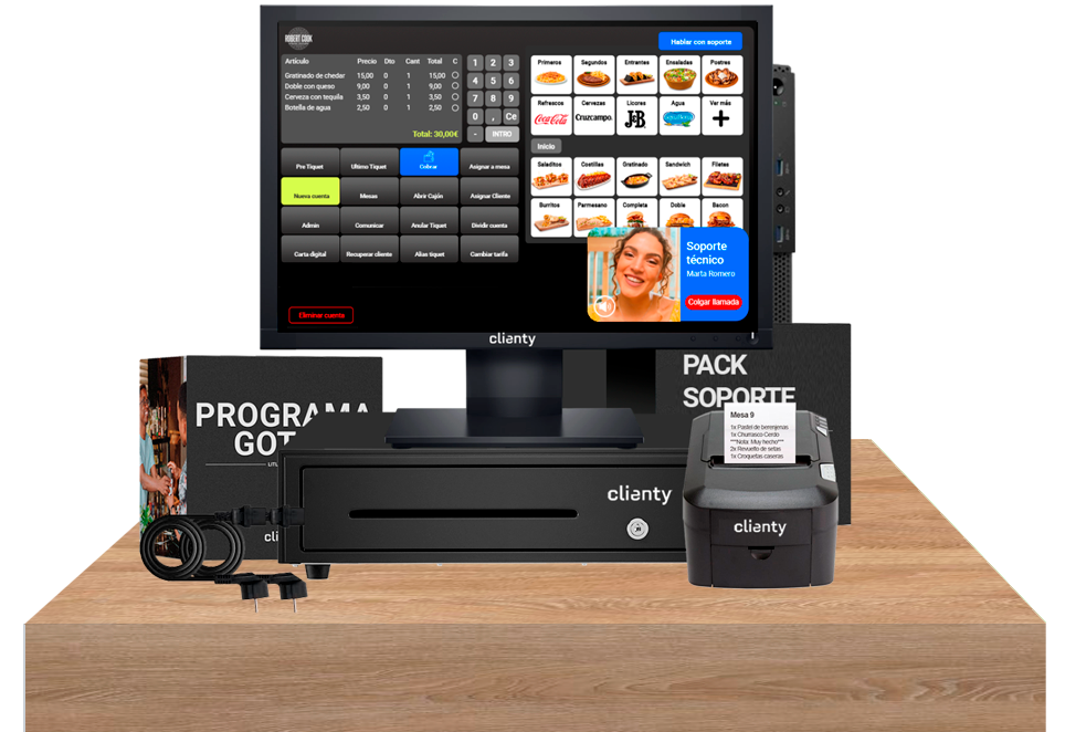 TPV táctil para bares y restaurantes - Clienty