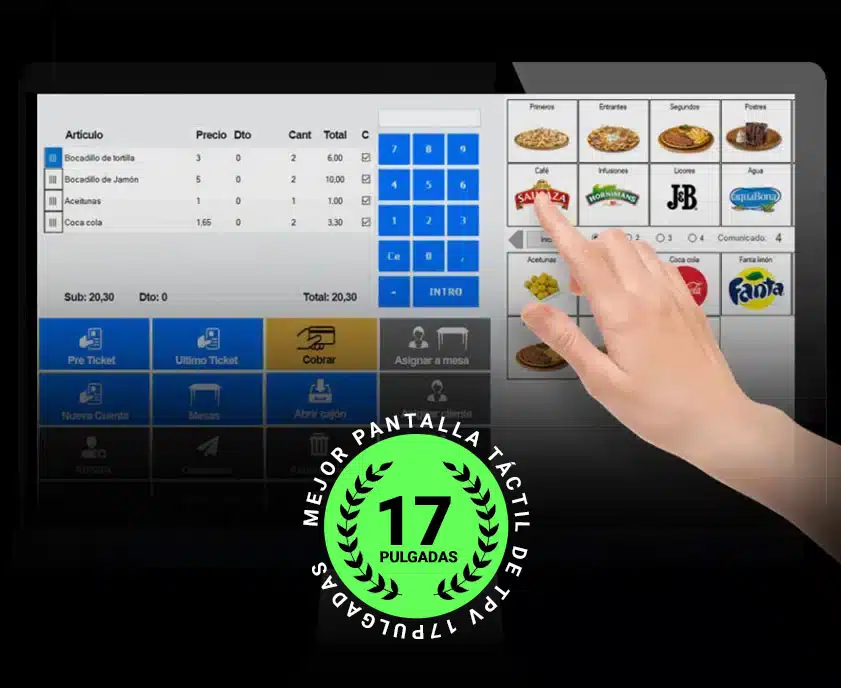 mejor pantalla táctil para tpv con 17 pulagas