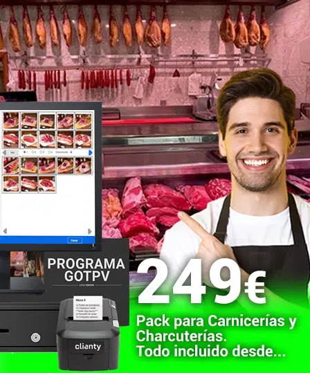 TPV para carnicería Clienty con balanza y etiquetado