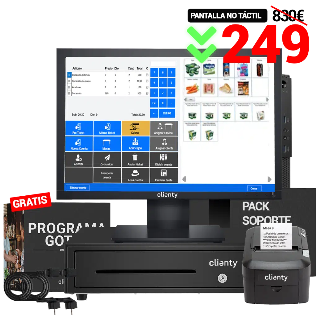 Tpv completo para supermercado con pantalla 17 pulgadas