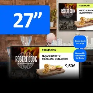 pantalla publicitaria integrada con tpv 27 pulgadas